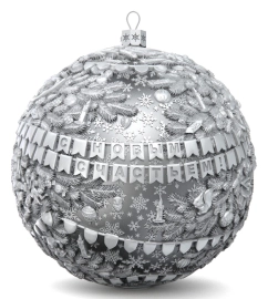 Набор серебряных елочных шаров "Праздничный Петербург" 2 шт
