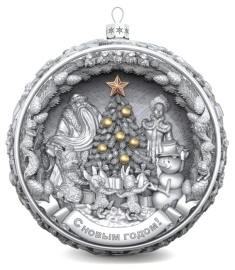 Набор серебряных елочных шаров "Праздничный Петербург" 2 шт