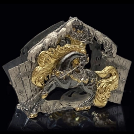 Салфетница серебряная "Кони златогривые"