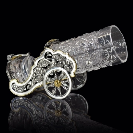 Рюмка в серебряной подставке "Пушка"