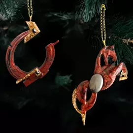 Подарочный набор елочных игрушек из ювелирной смолы "Символы года" 2 шт