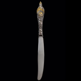 Набор серебряных столовых приборов "33 Богатыря" с кольцом для салфеток