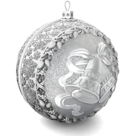 Набор серебряных елочных шаров "Праздничный" 3 шт