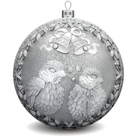 Набор серебряных елочных шаров "Праздничный" 3 шт
