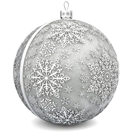 Набор серебряных елочных шаров "Праздничный" 3 шт