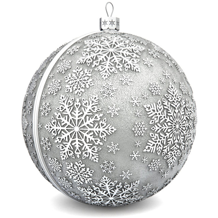 Набор серебряных елочных шаров "Праздничный" 3 шт