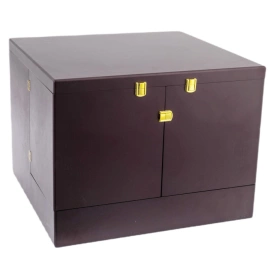 Чайный набор с самоваром "Русское застолье" на 6 персон, с малахитом, Златоуст