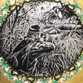 Чайный набор "Охота на уток" на 4 персоны, Златоуст