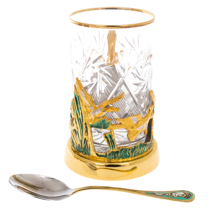 Duck Hunting tea set for 4 persons, Zlatoust