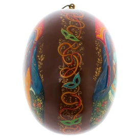 Шар ёлочный деревянный "Маскарад" Сурикова, Палех