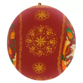 Шар ёлочный деревянный "Сказка о сером волке" Кондаков, Палех