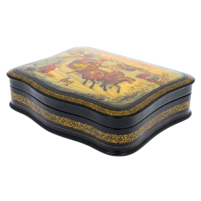 Шкатулка "Зима" Белова, Палех