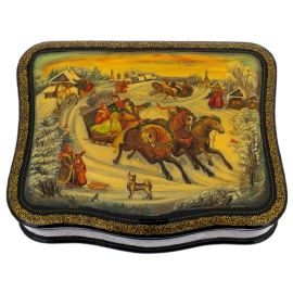 Шкатулка "Зима" Белова, Палех