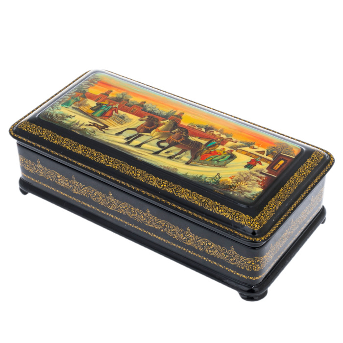 Шкатулка "Зима" Белова, Палех