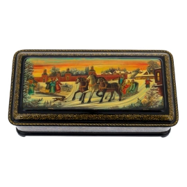 Шкатулка "Зима" Белова, Палех