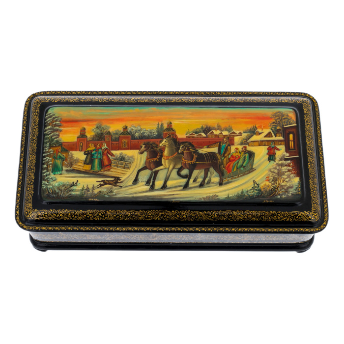 Шкатулка "Зима" Белова, Палех