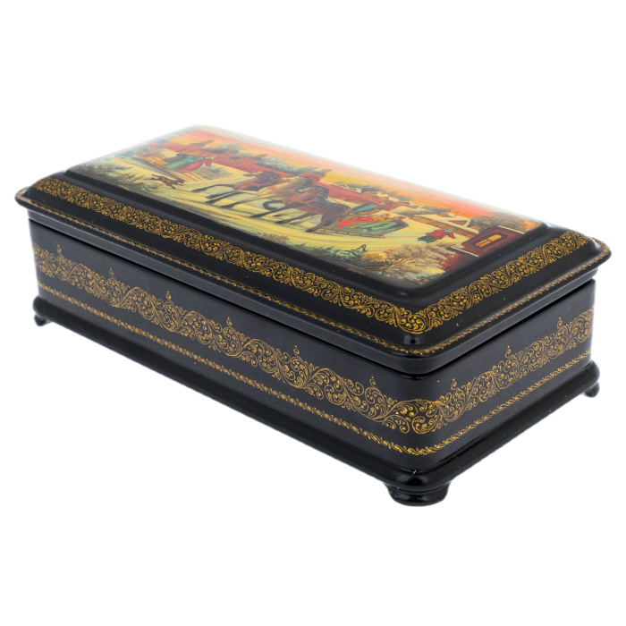 Шкатулка "Зима" Белова, Палех