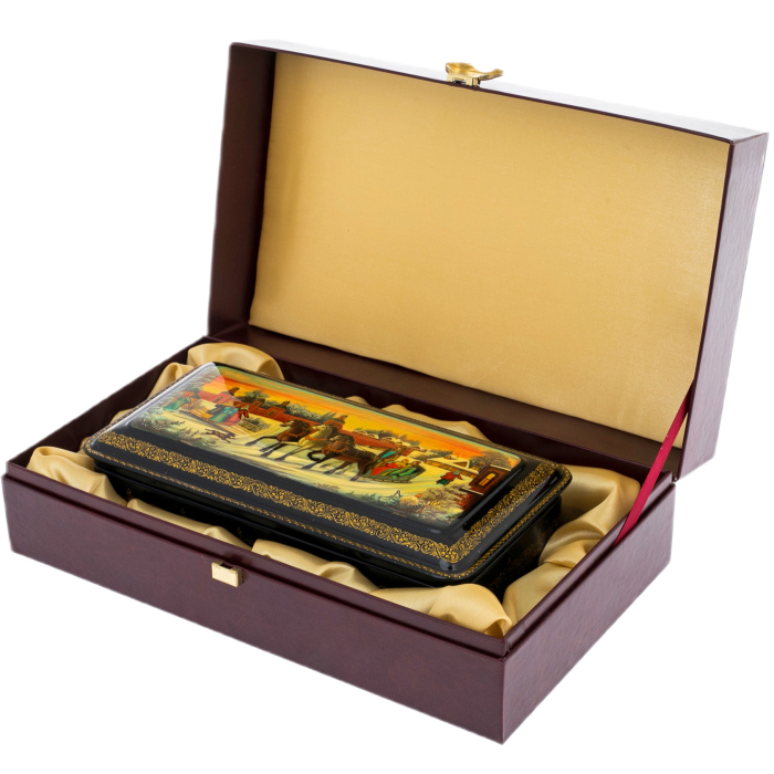 Шкатулка "Зима" Белова, Палех