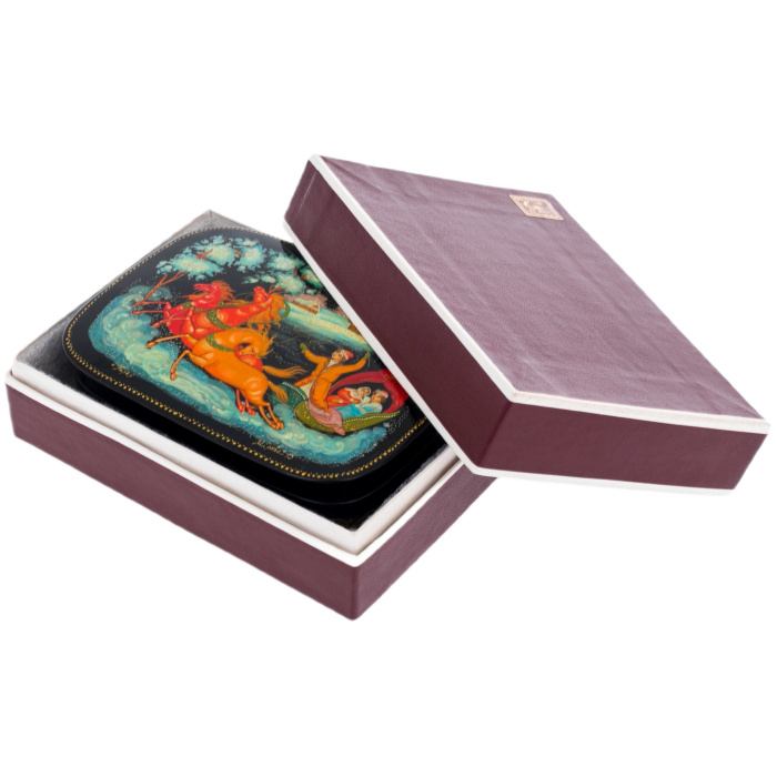 Шкатулка "Тройка" Марова, Палех