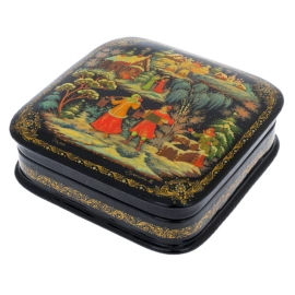 Шкатулка "Зима" Кузницова, Палех