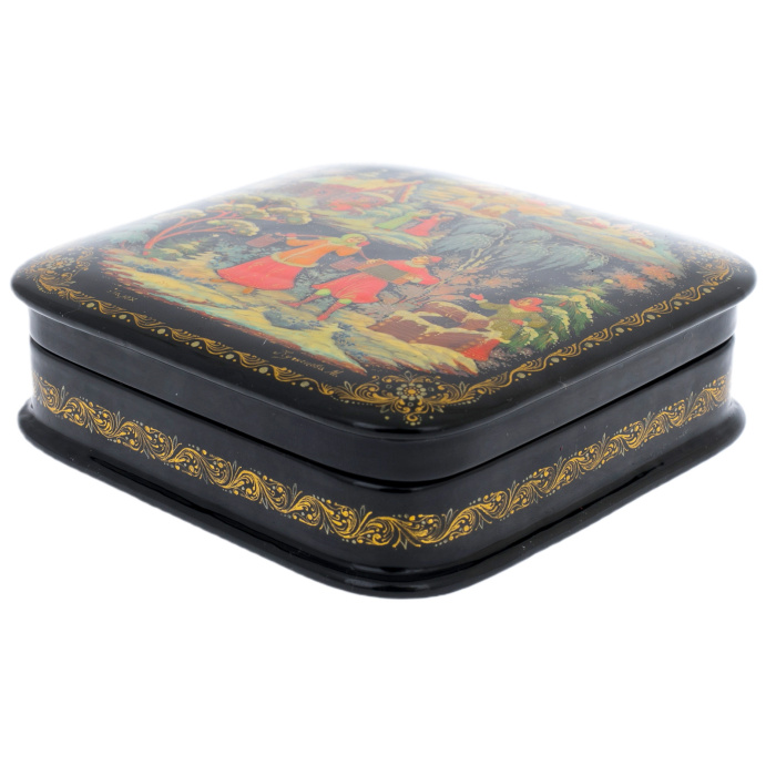 Шкатулка "Зима" Кузницова, Палех