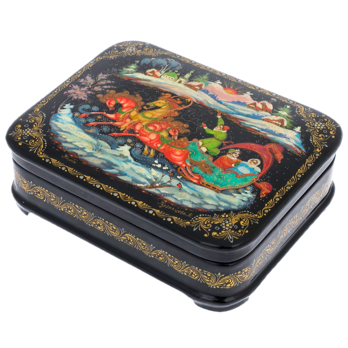 Kuznetsov's Troika jewelry box, Palekh