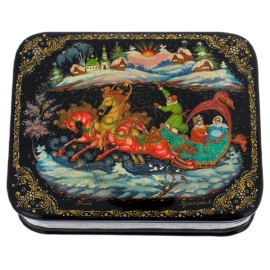 Шкатулка "Тройка" Кузнецова, Палех