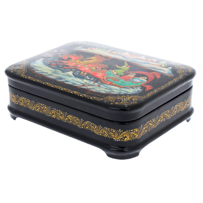 Kuznetsov's Troika jewelry box, Palekh
