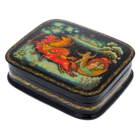 Шкатулка "Тройка" Марова, Палех