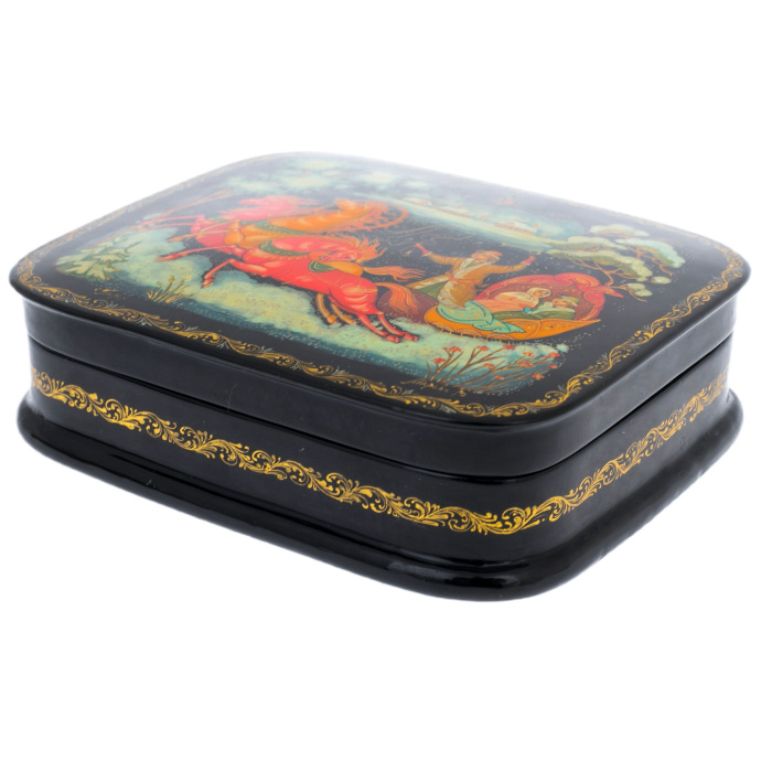 Шкатулка "Тройка" Марова, Палех