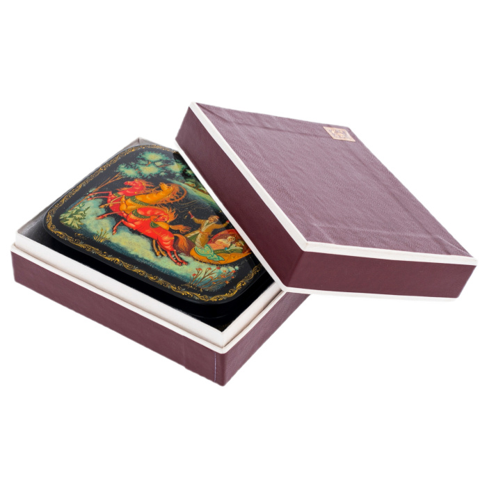 Шкатулка "Тройка" Марова, Палех