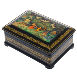 Шкатулка "Гуси-лебеди" Камардина, Палех