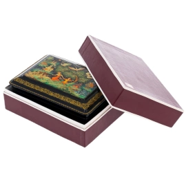 Шкатулка "Гуси-лебеди" Камардина, Палех