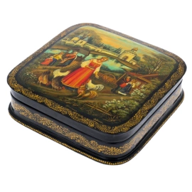 Шкатулка "Птичница" Белова, Палех