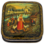 Шкатулка "Птичница" Белова, Палех