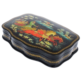 Шкатулка "Тройка" Иванова, Палех