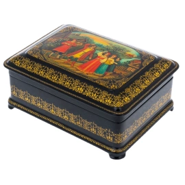 Шкатулка "Гуляние" Белова, Палех