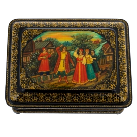 Шкатулка "Гуляние" Белова, Палех