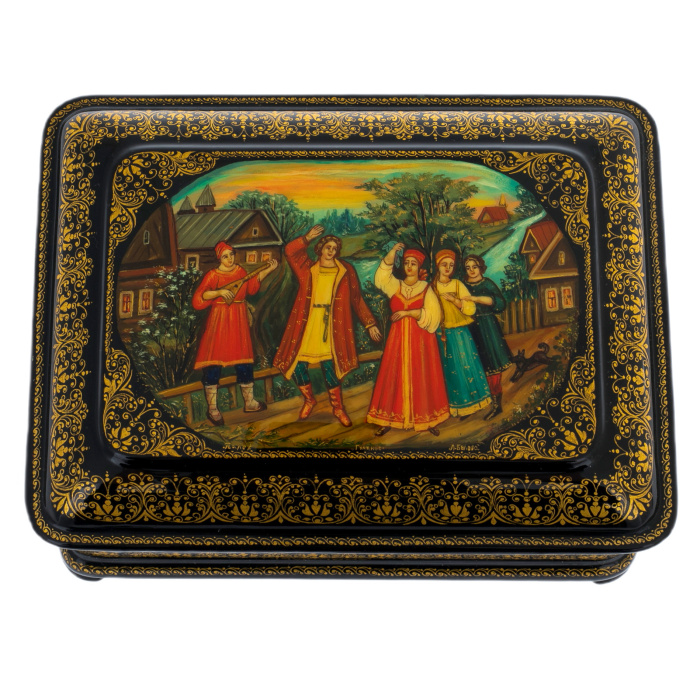 Шкатулка "Гуляние" Белова, Палех