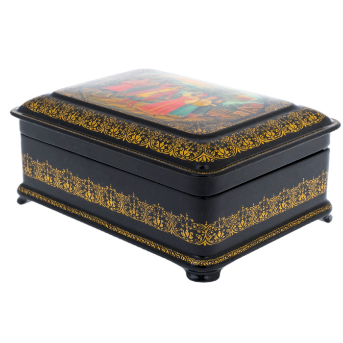 Шкатулка "Гуляние" Белова, Палех