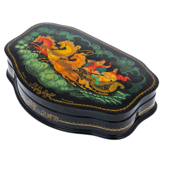 Шкатулка "Тройка" Нахмурова, Палех