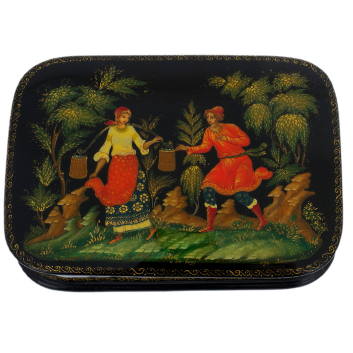 Шкатулка "По воду" Модина, Палех