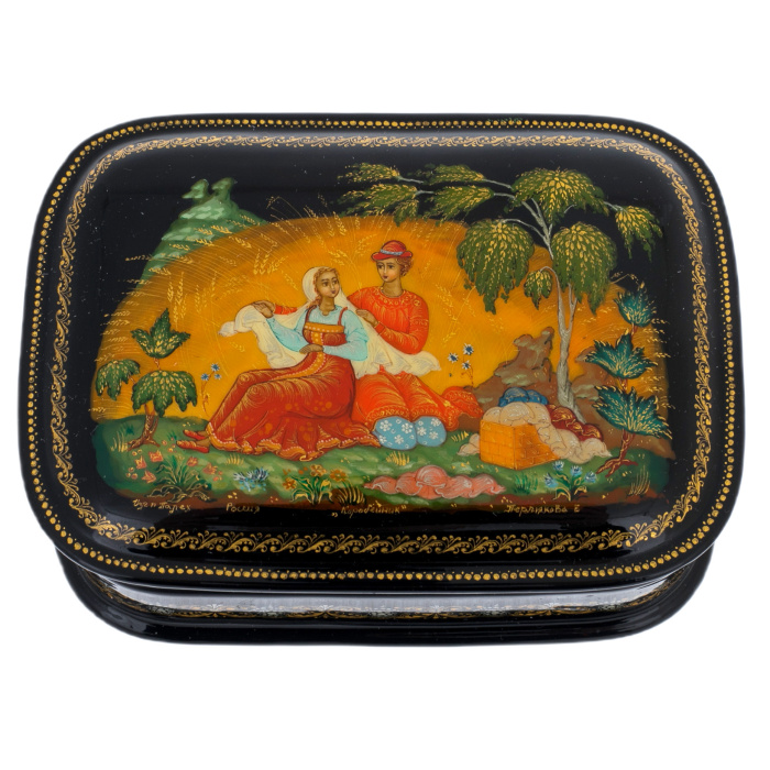 Шкатулка "Коробейник" Пермякова, Палех