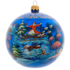 Шар ёлочный из стекла "Зимняя ночь" Палех