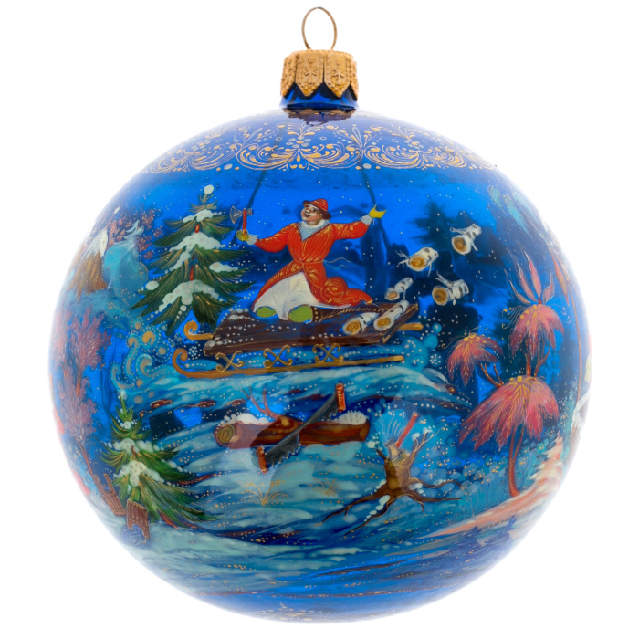 Шар ёлочный из стекла "Зимняя ночь" Палех