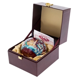 Шар ёлочный из стекла "Мороз и Снегурочка" Палех