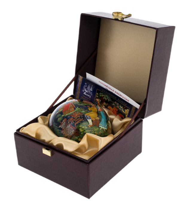 Шар ёлочный из стекла "Танцы" Палех