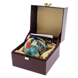 Шар ёлочный из стекла "Красно солнышко" Палех