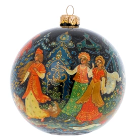 Шар ёлочный из стекла "Прием" Палех