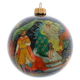 Шар ёлочный из стекла "Прием" Палех